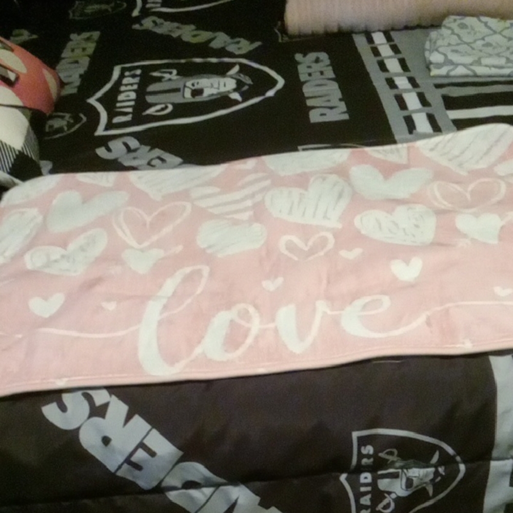 Love Heart Pink Cotton Shower Mat - Unbranded